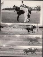 1957 Rio-i lóverseny győztes lova és célfotója; fotómontázs; / Winner of the Rio horse racing 24x18 cm