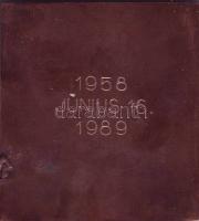 1989. "Nagy Imre" szögletes nagy Br plakett T:2