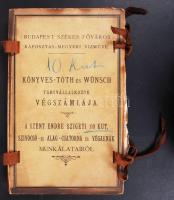 1895 A Budapest Székesfőváros káposztásmegyeri vízmű részmunkáinak szerződései, számlái, tervrajzai, összesen kb 100 oldalnyi kézzel írt és nyomtatott irat, a kivitelező cég mappájában