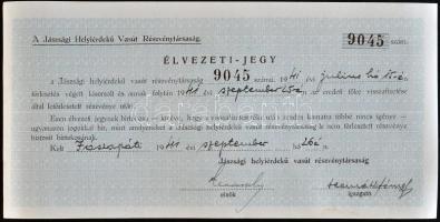Jászladány 1911. "Jászsági Helyi Érdekű Vasút Részvénytársaság" 200K-ról szóló Elsőbbségi ...