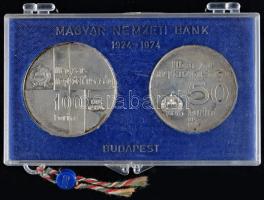 1974. 50Ft Ag + 100Ft Ag "50 éves az MNB" T:BU eredeti sérült MNB plombált plasztiktokban! Adamo EM44,45