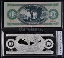 1975. 10Ft bankjegyveret Ag (217,7g/7 uncia/0.999/154x70mm) T:PP + 1975. 10Ft T:I Csak 500 db!