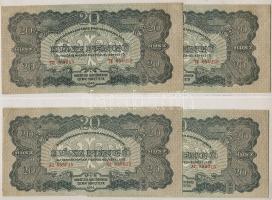 1944. 20P "V.H." 5x2db egymásutáni sorszámokkal T:I,I-