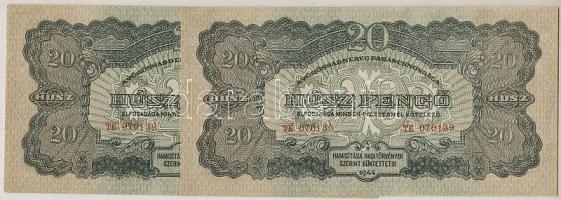 1944. 20P "V.H." 5x2db egymásutáni sorszámokkal T:I,I-
