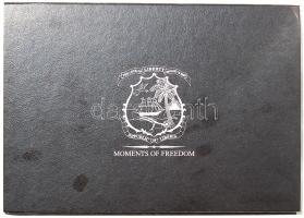 Libéria 10$ fém "színes" 5 klf motívum, "Jean DArc, Lech Walesa, Rákóczi függ.harc, Trójai háború, Spanyol flotta" T:PP A sorozat számára készült  díszdoboz éremtartóban, 24 férőhellyel!