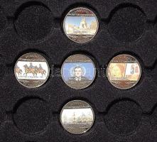 Libéria 10$ fém "színes" 5 klf motívum, "Jean DArc, Lech Walesa, Rákóczi függ.harc, T...