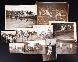 cca 1940 Kovács József BBTE és MTK futók magyar és nemzetközi versenyeken 10 db sajtófotó 10x10 - 24x16 cm méretekben