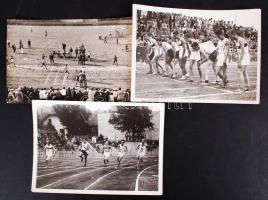 cca 1950 3 db fotó futóversenyekről
