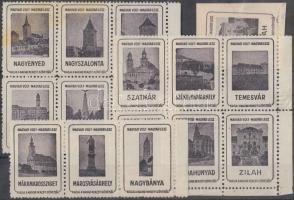 15 klf irredenta levélzáró összefüggésekben + 1 db kivágáson