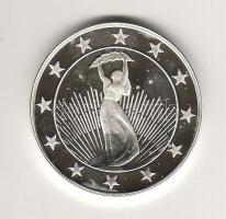 Modern emlékérem "Eurófantázia-Szabadság szobor" Ag 20,7g T:PP R! Tanúsítvánnyal, csak 200...