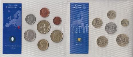 Ciprus 2001-2003. 1c-50Ł 6klf darab "Az utolsó Font forgalmi pénzek" szettben T:1 + Görögo...