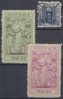 1 db japán távirda bélyeg és 2 db makao-i segélybélyeg