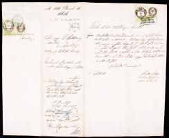 1871 Zalaegerszeg, Telekkönyvi hivatalhoz intézett levél Zala vármegye telekkönyvi iktató hivatalának pecsétjével, illetékbélyeggel.