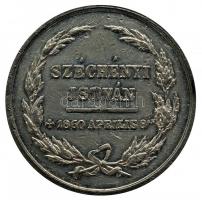 1860. "Széchenyi István 1860. Április 8án" cink emlékérem (29mm) szign: SEIDAN T:2-