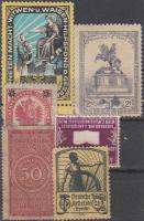 6 db osztrák és Deutsches Reich levélzáró, illetékbélyeg