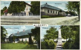 Albertirsa vasútállomás, Szapáry kastély, községháza, Hősök szobra