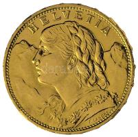 Svájc 1915B 20Fr Au "Helvetia" (6.4g/0.900) T:2 ph. Switzerland 1915B 20 Francs Au "Helvetia" (6.4g/0.900) C:XF edge error