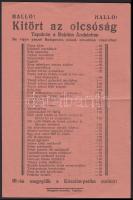 cca 1920-1930 A Friss Újság és a tapolcai Reklám Áruház szórólapja.