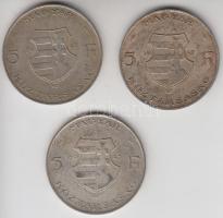 1947. 5Ft Ag "Kossuth" (3x) T:2-