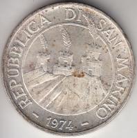 San Marino 1974. 500L Ag "Galambok" T:2,2-
San Marino 1974. 500 Lire Ag "Two stylized...