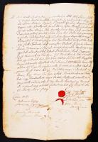 1789 Szigeth, Magyar nyelvű örökösödési szerződés 2 db viasz- és egy szárazpecséttel.