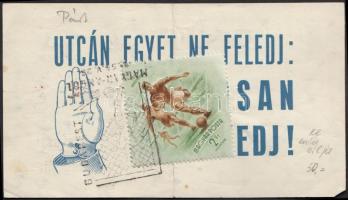 1954 belépőjegy a Népstadionba az Angol-Magyar football-mérkőzésre (a meccs a híres 6:3 visszavágója...