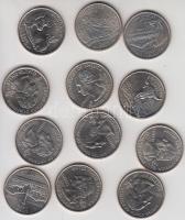 Amerika Egyesült Államok 2005-2007. 1/4$ klf emlékkiadások (12x) T:1 USA 2005-2007. Quarter Dollar, different commemorative coins (12x) C:UNC
