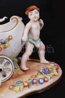 PMP Dresden Plaue puttók a kocsival, kézzel festett, jelzett, hibátlan, m:17 cm, h:26 cm / PMP Gdr c...