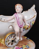 PMP Dresden Plaue puttók a kocsival, kézzel festett, jelzett, hibátlan, m:17 cm, h:26 cm / PMP Gdr c...