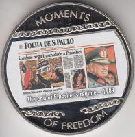 Libéria 2004. 10$ "Szabadság pillanatai-Pinochet-rezsim vége 1989" multicolor T:PP Liberia 2004. 10 Dollars "Moments of Freedom-The end opf Pinochet's regime 1989" multicolor C:PP