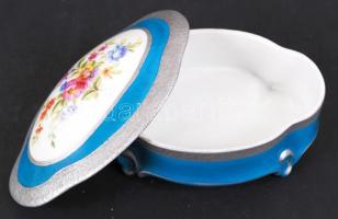 Ilmenau német ékszeres dobozka, kézzel festett, jelzett, hibátlan, 11×9 cm