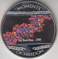 Libéria 2004. 10$ "Szabadság pillanatai-A gén-térkép 2000." multicolor T:PP Liberia 2004. 10 Dollars "Moments of Freedom-The gene map 2000." multicolor C:PP