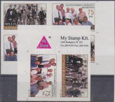 1998 75 éves a Salgótarjáni Bélyeggyűjtő Egyesület vágott párban és négyestömbben emlékbélyeg