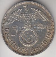 Német 3. Birodalom 1939B 5M Ag "Hindenburg" T:2-
German Third Reich 1939B 5 Marks Ag &quot...