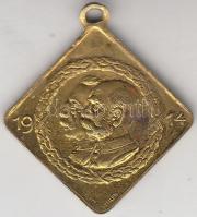 Klett és Szelle (vésnöküzem) 1914. "I. Világháború Emléke" fém medál (18x18mm) T:2