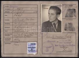 1939 Deutsches Reich fényképes, újjlenyomatos személyi igazolvány / Kennkarte ID with fingerprint and photo
