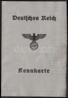 1939 Deutsches Reich fényképes, újjlenyomatos személyi igazolvány / Kennkarte ID with fingerprint an...