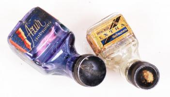 Mini antik üvegpalackok: Mecseki Itóka, Azur és Royal Blue töltőtolltinta, Kékítő, összesen:4 db