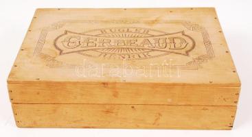 Régi Kugler Henrik Gerbeaud fa dobozka /  Vintage Gerbeaud wooden box, 15x23x7 cm