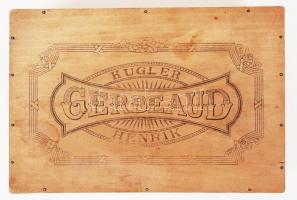 Régi Kugler Henrik Gerbeaud fa dobozka / 
Vintage Gerbeaud wooden box, 15x23x7 cm