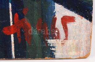 Tóth Imre (1929-2004): Udvar. Olaj, farost, jelzett, 68×70 cm