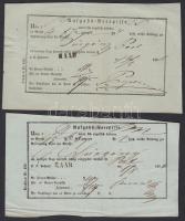 1864-1866 Győr, német nyelvű feladóvevények Raab (Győr) csíkbélyegzővel, 5 db