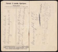 1927 Orvosi naptár, korabeli kézírásos jegyzetekkel, adatokkal