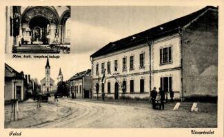 Feled utca, római katolikus templom belseje / street, Roman catholic church interior (small tear)