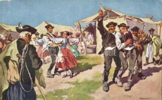 Hortobágyi puszta: vásár után / Hungarian folklore s: Benyovszky