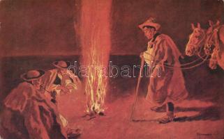 Hortobágyi puszta: Pásztortűz / Hungarian folklore s: Benyovszky