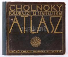 Cholnoky: Földrajzi és statisztikai atlasz. 78 fő és 55 melléktérkép. Bp., 1929 Győző Andor. Gerinc javított