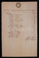 1849 Számla korai kiadású 3 krajcáros szignettával, Kautz Ignác aláírásával.