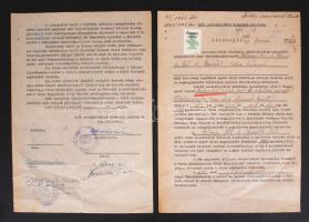 1947 Győr, a város ügyészi hivatala által kiállított szerződés 3 holdas parcella bérbeadásáról, 10000 adópengős illetékbélyeggel.