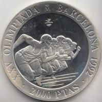 Spanyolország 1992. 2000P Ag "Olimpia-síkfutás" T:PP
Spain 1992. 2000 Pesetas Ag "Oly...